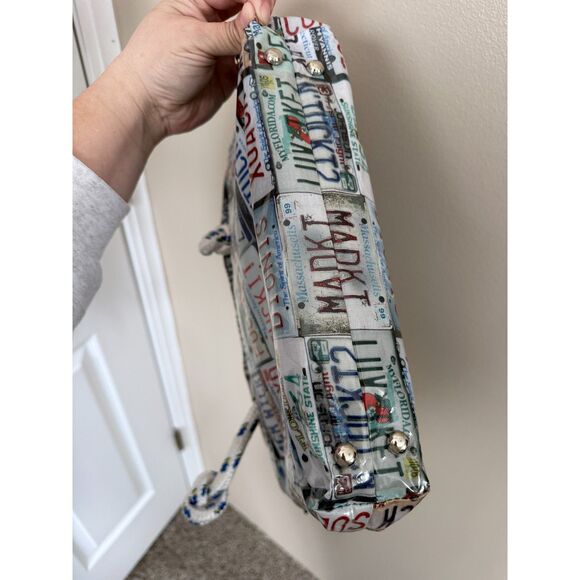 Rare Tricia Deck Nantucket License Plate Tote - Nautical Rope Handle Bag - Picture 5 of 12